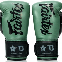 Кожени тренировъчни и спаринг ръкавици Fairtex X Booster BGVB2 в маслено зелено/черно